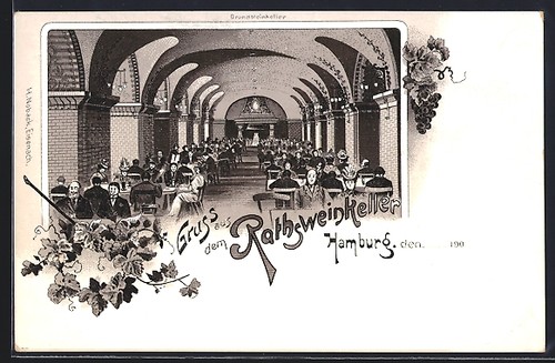 Lithographie hambourg cave - cave, à