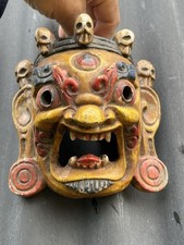 ⭐️ ANTIQUE TIBETAN NEPALESE MAHAKALA  MASK ANCIEN MASQUE RITUEL NEPAL INDE TIBET