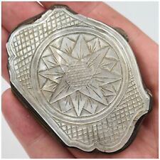 Ancien petit porte monnaie en métal argenté et nacre XIXème coin purse