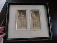 PHOTOS ANCIENNES CLOWN GRAND BI VELO BELLES & ENCADRES EPOQUE 1880 DIM 19,5 CM 