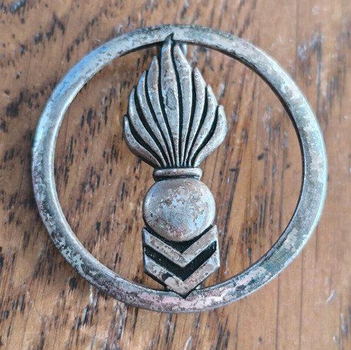 Silver badge military school - badge,
