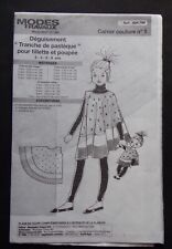 § patron MODES ET TRAVAUX 02/2017 déguisement pastèque pour fillette et  poupée