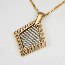 Pendentif En 585 Or 14 Carats Avec Diamant-Brillant 0,41 CT Tw.si