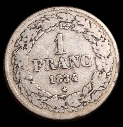 Franc 1834 belge leopold - franc, 1er