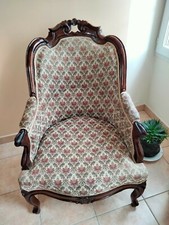 Deux Splendide bergères à la Reine & oreilles XVIIIème en acajou massif sculpté 