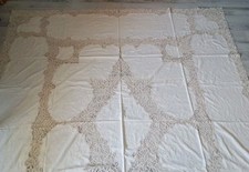 nappe ancienne brodée point
