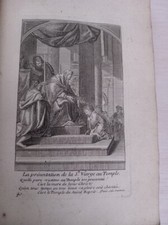 Gravure ancienne du XVIIIè "La présentation de la Ste Vierge au temple" Daumont