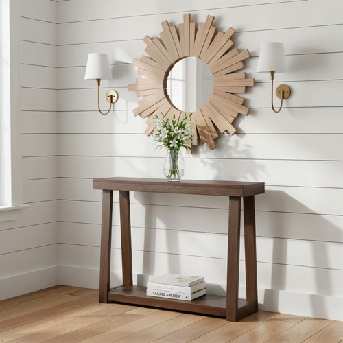 Solid wood console table with - wood,