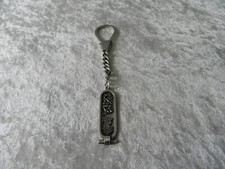 Ancien pendentif porte-clés argent massif Egyptien Egypte cartouche Hiéroglyphe