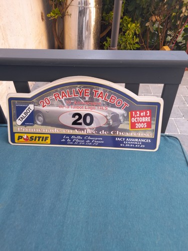 Plaque rallye club talbot