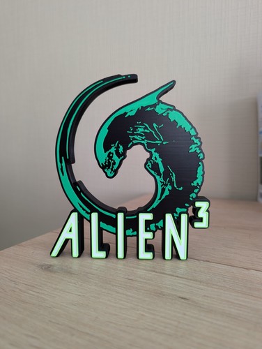 Logo alien plaque - 3, 3d