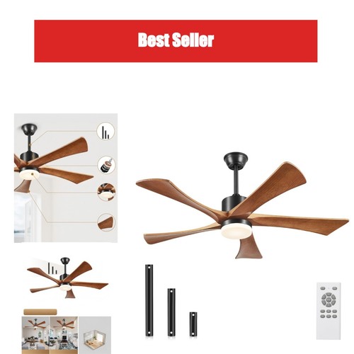 Ventilateur plafond 132cm bois - plafond,