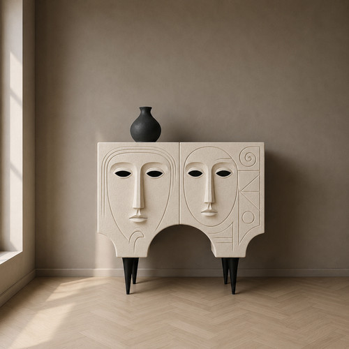 Handmade sculptural ofwhite - sculptural,