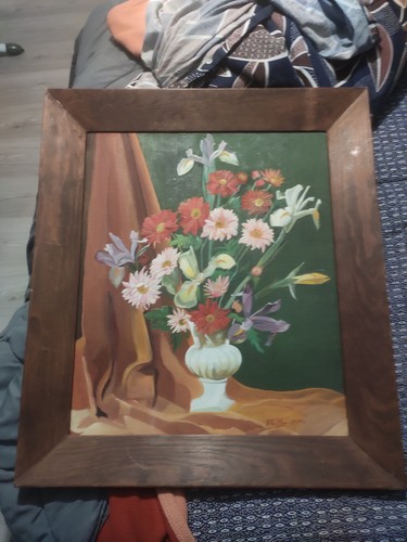 Ancien tableau huile sur toile - tableau,