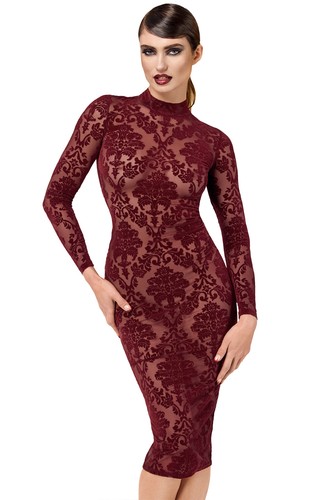 Robe fourreau tulle floqué - fourreau, en