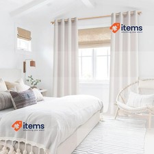 MRTREES 2 Paquet 140 X 200 CM Lin Naturel Transparent Rideaux Blanc