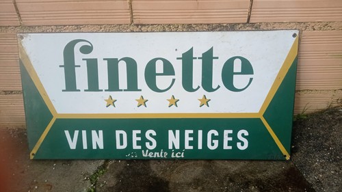 Ancienne plaque emaillee vin - ancienne,
