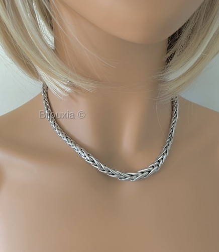 Collier maille palmier argent - collier,