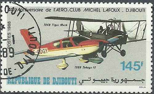 Timbre avions djibouti - o,