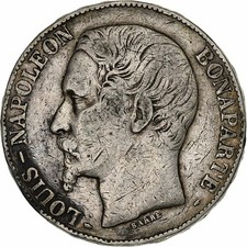 France, 5 Francs, Louis Napoléon Bonaparte, 1852, Paris, Argent, TB+