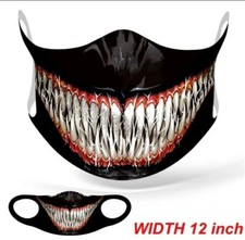 Masques lavable  venom  alien et tete de mort lot de 3 pièces en tissu