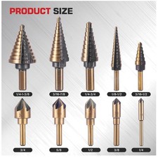 5Pcs Step Bit & Countersink