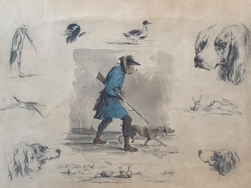 Croquis aquarelle 1860 tableau - 1860,