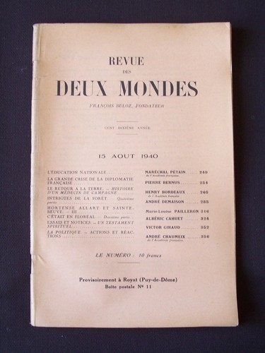 Revue des deux - , mondes