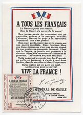 Carte Philatélique Affiche de L’appel du 18 Juin 1940-PARIS 18 Juin 1964. TBE