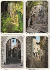 Lot de 4 cartes postales card