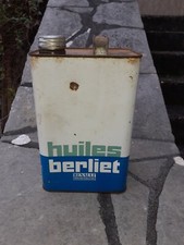 bidon huile ancien BERLIET RENAULT BX SAE 10W30 vintage années 1950 déco Garage.