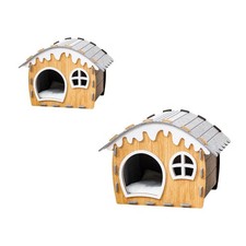 Niche pour chat anti-rayures, décoration douce en feutre pour chaton endormi