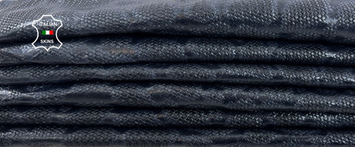 Bleu foncé serpent texturé - bleu,