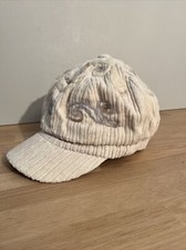 Casquette Gavroche Femme En Velours Blanc Beige Motifs Arabesques En Laine