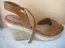 SANDALE  ESPADRILLE TALON COMPENSE  EN TOILE/CORDE SEMELLES COMPENSEE T39