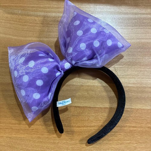 Bandeau ruban violet pois - à,