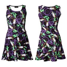 Gothique Dream Barrettes Celtique Symboles Spirituel Bougies Imprimé Skater Robe