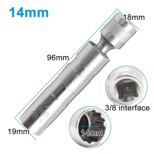 Clé bougie 14mm - 3/8",