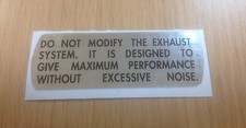 SUZUKI EXHAUST WARNING DECAL