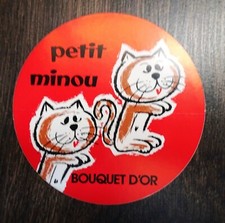 VINTAGE Autocollant Sticker BOUQUET D'OR PETIT MINOU  Années 70
