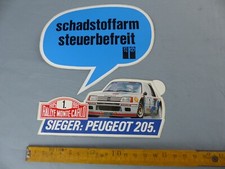 Lot de 2 autocollants Sticker Peugeot 205 Rallye 1985 Aufkleber VINTAGE B12