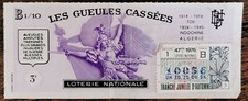 Billet loterie nationale 1976 47e tr B Les Gueules Cassées 1/10 - automne
