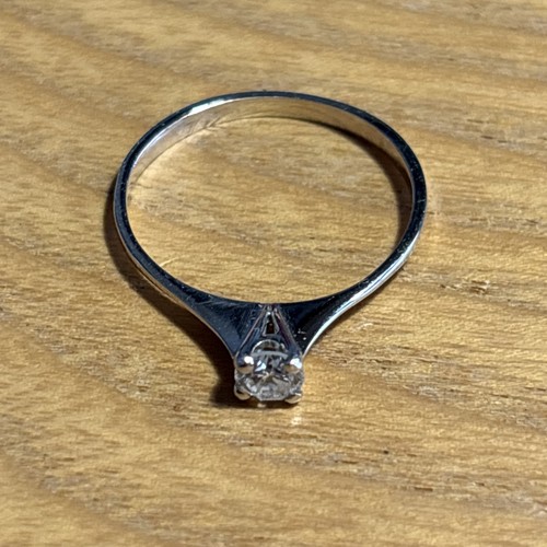 Bague solitaire blanc 18 - or,
