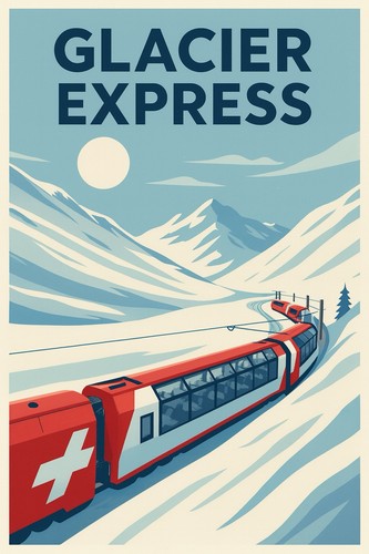 Affiche poster suisse train - affiche,
