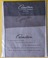 bas nylon couture noir vintage Gerbe Carnation  Taille 10 