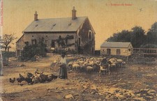 CPA 71 MORVAN / INTERIEUR DE FERME / cpa toilée / éditeur COLLECTION PRUDON MACO