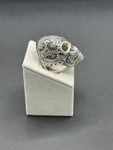 Bague tête mort zirconium - tête,