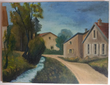Gouache paysage roger - gouache,