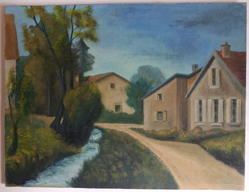 Gouache paysage roger - paysage,