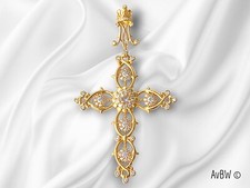 Croix Mariale or 18 k sur